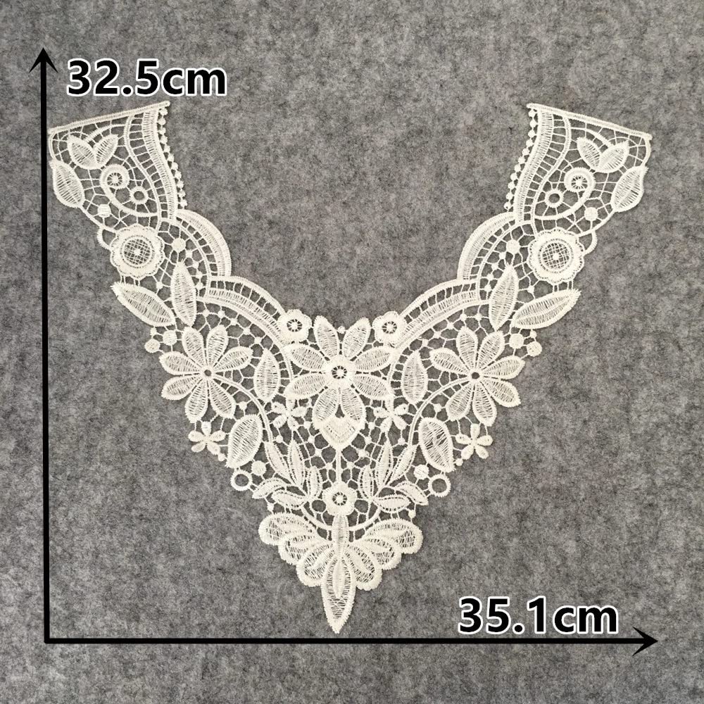 Amazon.com: Yulakes 2 pieces Lace Material Embroidery Neckline